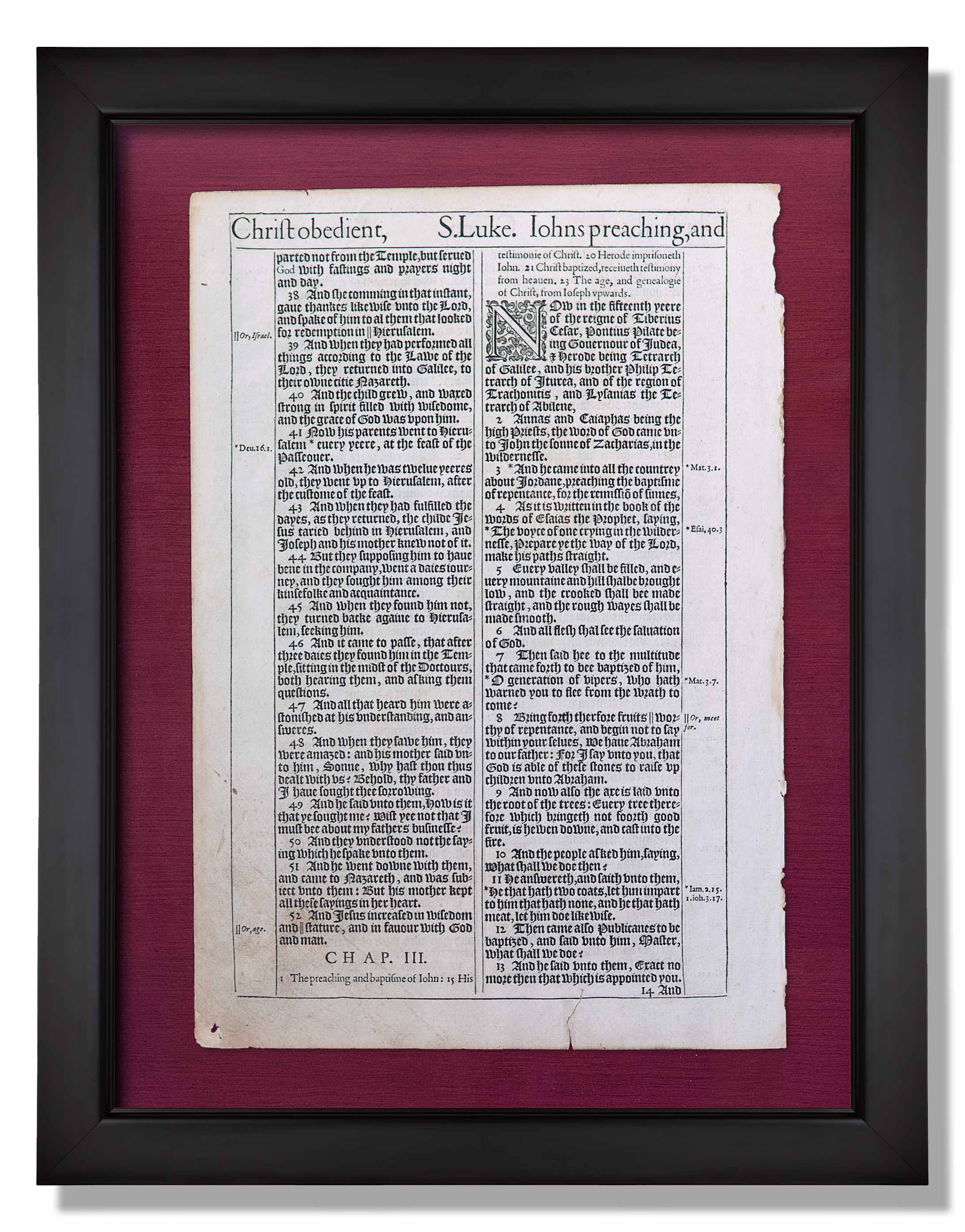 1611 Framed Bible Page